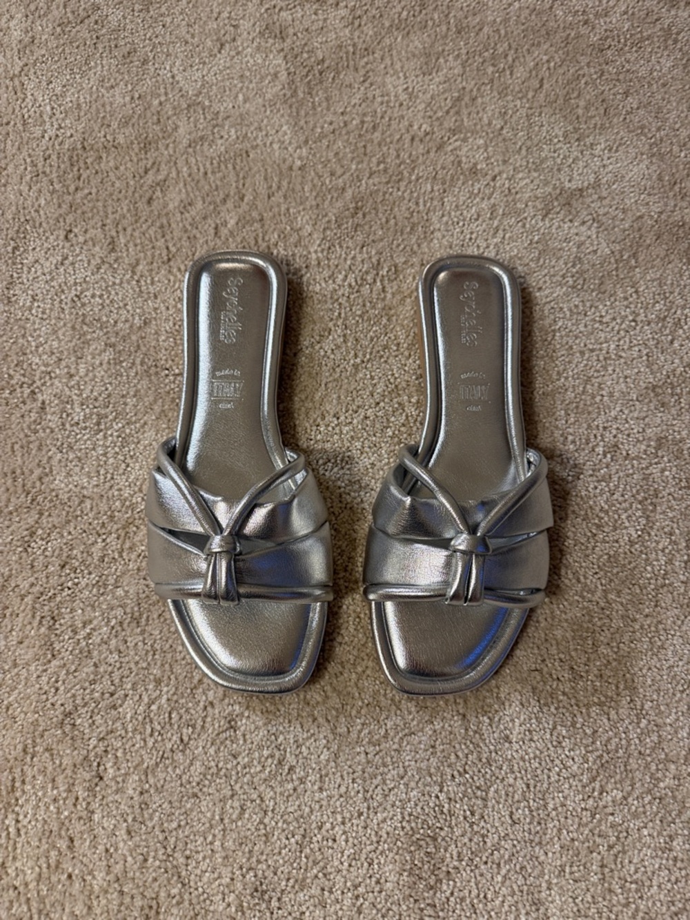 Seychelles Silver Knot Slide Sandals
